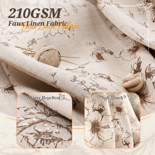 Vintage Floral Shower Curtain with 12 Clear Rings - 72" W x 72" L