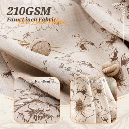 Vintage Floral Shower Curtain with 12 Clear Rings - 72" W x 72" L