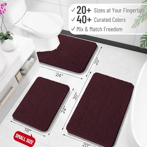 OLANLY Toilet Rugs U-Shaped 24x20, Soft Absorbent Chenille Contour Rugs