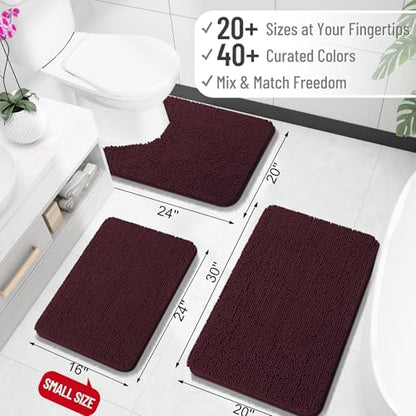 OLANLY Small Bathroom Rugs 30x18, Extra Soft Absorbent Chenille Bath Rugs