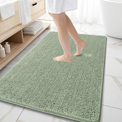 OLANLY Large Bathroom Rugs 59x35, Extra Soft Absorbent Chenille Bath Rugs