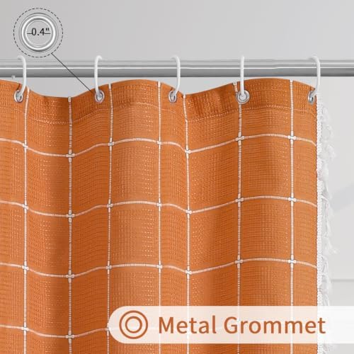 Gibelle Orange Boho Farmhouse Shower Curtain for Bathroom 72x72
