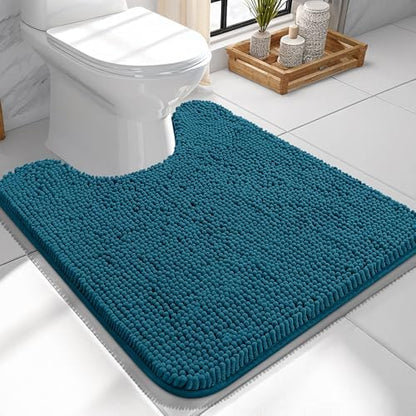 OLANLY Toilet Rugs U-Shaped 24x24, Soft Absorbent Chenille Contour Rugs