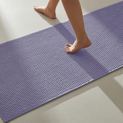 TYUU Bathroom Runner Rugs, Long Bath Mat Runner Washable Thin Quick Dry Low Pile Bathroom Runner Rugs Non Slip, Lavender 24"x70"