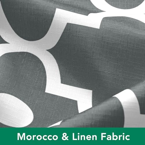 Fabric Modern Extra Long Shower Curtains for Bathroom-Dark Grey and White
