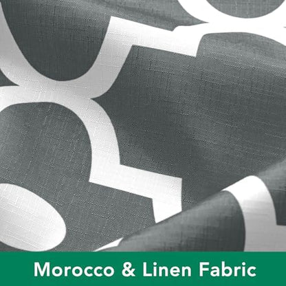 Fabric Modern Extra Long Shower Curtains for Bathroom-Dark Grey and White