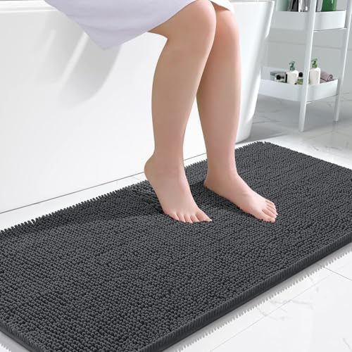 OLANLY Bathroom Runner Rugs 47x24, Extra Soft Absorbent Chenille Bath Rugs