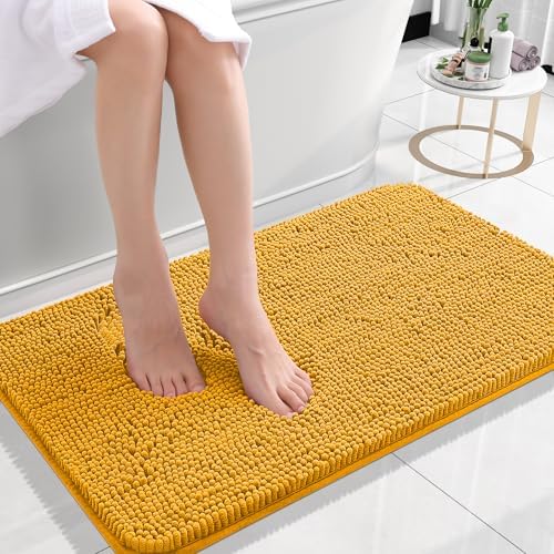 OLANLY Small Bathroom Rugs 24x16, Extra Soft Absorbent Chenille Bath Rugs