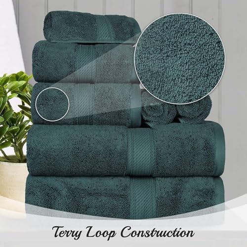 SUPERIOR Egyptian Cotton Ultra Plush & Absorbent, 10 Piece Set, Teal