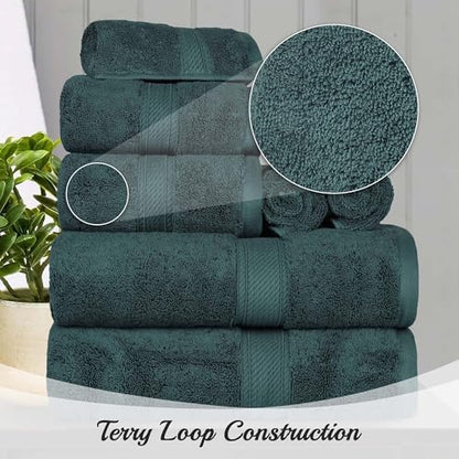 SUPERIOR Egyptian Cotton Ultra Plush & Absorbent, 10 Piece Set, Teal