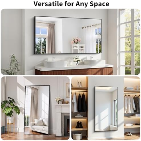 Koonmi Black Bathroom Mirror for Over Sink,Metal Framed 30"x60" Wall Mirror