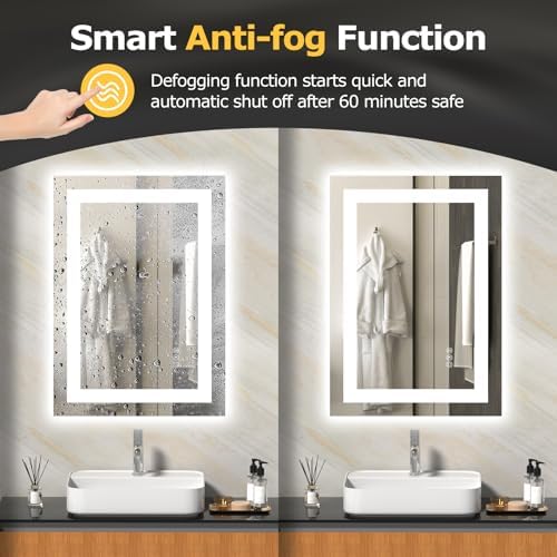 Hivone 20"X28" LED Bathroom Mirror with Lights, UL Listed