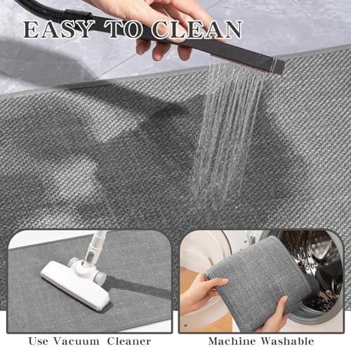 chakme Bathroom Rugs Mat 59x25, Ultra Thin Non Slip Bath Mat Large Quick Dry Absorbent Bath Mat for Bathroom Floor, (Dark Grey, 59"x25")