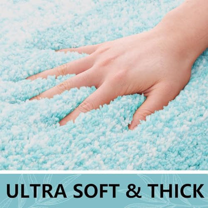 Arotive Microfiber Bathroom Rugs, Shaggy Soft Absorbent Bath Rug, 24x16