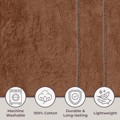 Lavish Home Bathroom Towels Set, Chocolate Brown, Set of 6