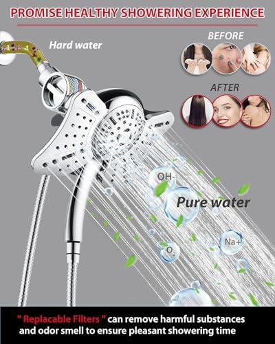 GRICH Shower Head with Handheld Spray - Dual High Pressure Showerhead