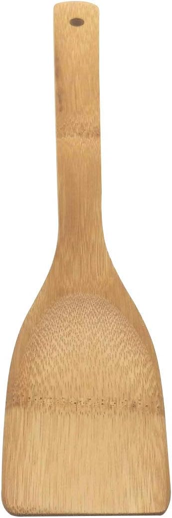 11.8-Inch Natural Wood Turners Bamboo Utensil Kitchen Wooden Cooking Tools Spoon Spatula Cooking, Stir Fry and Mixing, essential Tools (Straight line)