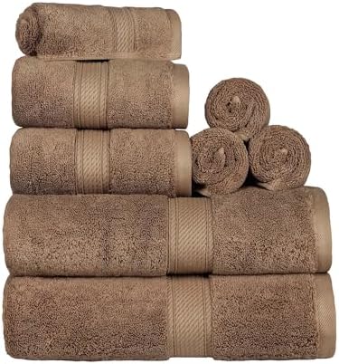 Superior Egyptian Cotton Ultra Plush & Absorbent, 8 Piece Set, Latte