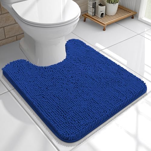 OLANLY Toilet Rugs U-Shaped 20x20, Soft Absorbent Chenille Contour Rugs