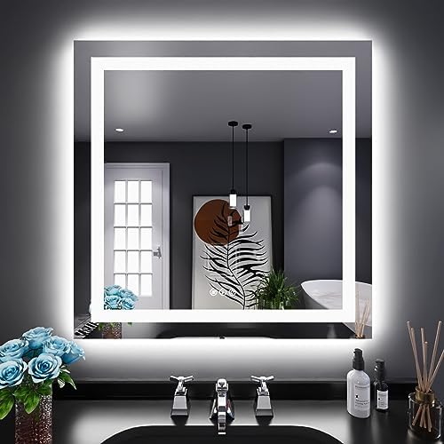 LOAAO 32"X32" LED Bathroom Mirror with Lights, UL Listed