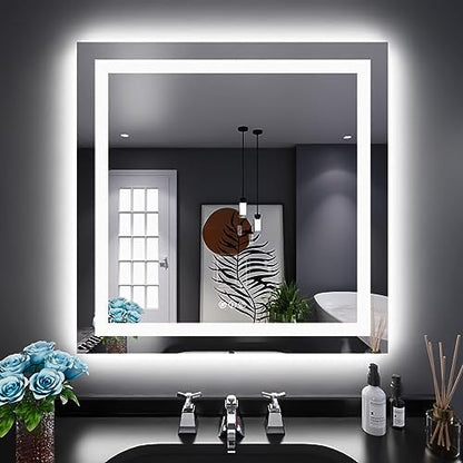 LOAAO 32"X32" LED Bathroom Mirror with Lights, UL Listed