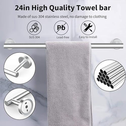 Newfun 10-Pieces Brushed Nickel Bathroom Hardware Set 24 Inch