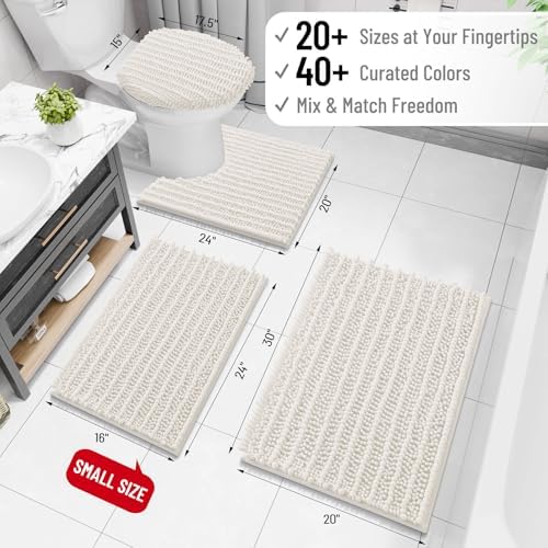 Arotive Bathroom Rugs Mat 47x24, Soft Absorbent Chenille Shaggy Bath Mat