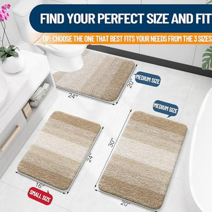 OLANLY Bathroom Rugs Mat 30x20, Extra Soft Absorbent Microfiber Bath Rugs