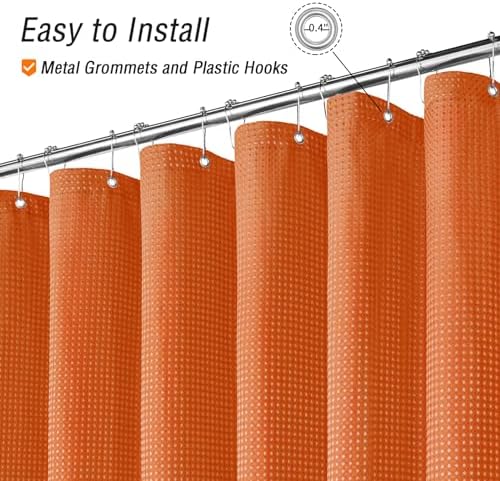 Gibelle Small Stall Burnt Orange Fabric Shower Curtain, 36 x 72