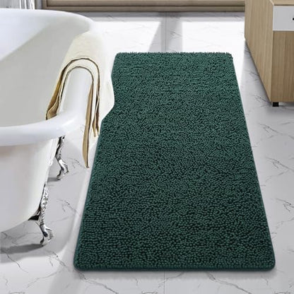 LOCHAS Luxury Bathroom Rug Shaggy Bath Mat 24 x 44 Inch, Hunter Green