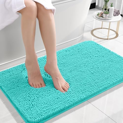 OLANLY Small Bathroom Rugs 24x16, Extra Soft Absorbent Chenille Bath Rugs