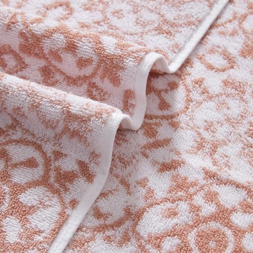 Jessica Simpson - Bath Towel 4 Piece Set, Aziza, Premium Bathroom Decor, Includes 2 Hand Towels and 2 Shower Towels, 100% Cotton & Machine Washable, Rose Smoke