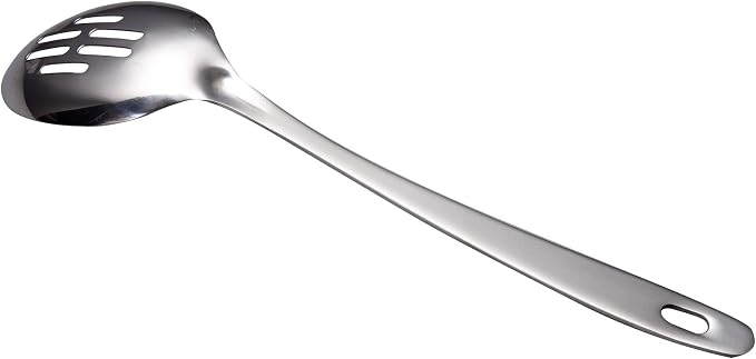 IMEEA Stainless Steel Slotted Spoon 13-Inch Cooking & Serving Spoon Metal Kitchen Spoon for Draining, Pasta and Vegetables