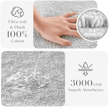 Madison Park Splendor Reversible 100% Cotton Bath Rug, 20 x 30, Grey