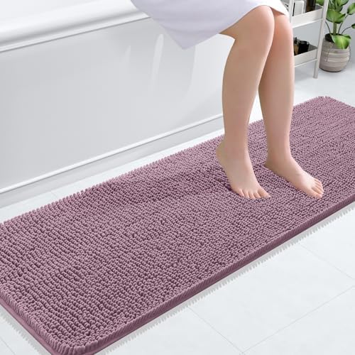 OLANLY Bathroom Runner Rugs 59x20, Extra Soft Absorbent Chenille Bath Rugs
