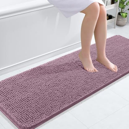OLANLY Bathroom Runner Rugs 59x20, Extra Soft Absorbent Chenille Bath Rugs
