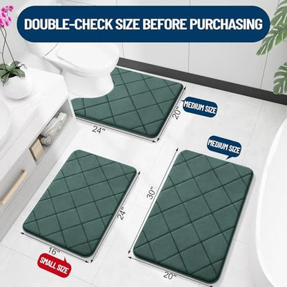 OLANLY Memory Foam Toilet Rugs U-Shaped 24x20, Ultra Soft and Absorbent