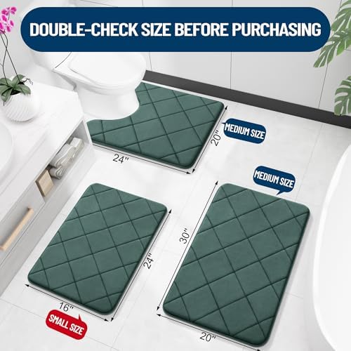 OLANLY Memory Foam Bath Mat 44x24, Ultra Soft and Absorbent Bathroom Rugs