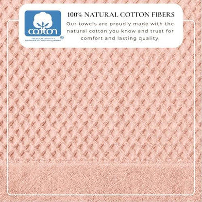 Great Bay Home Hand Towels - 100% Cotton 6 Pack 26x16 Hand Towel Set - Absorbent, Durable, Quick-Dry Towels for Bathroom (Pink)