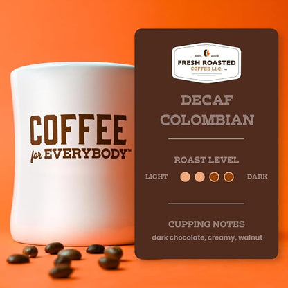 Fresh Roasted Coffee, 100% Colombian EA Natural Decaf Drip Ground Fractional Packs, Medium Roast, Kosher, 1.75 oz, 42 Count