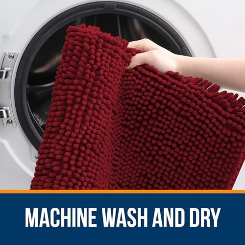 OLANLY Bathroom Rugs 36x24, Extra Soft Absorbent Chenille Bath Rugs