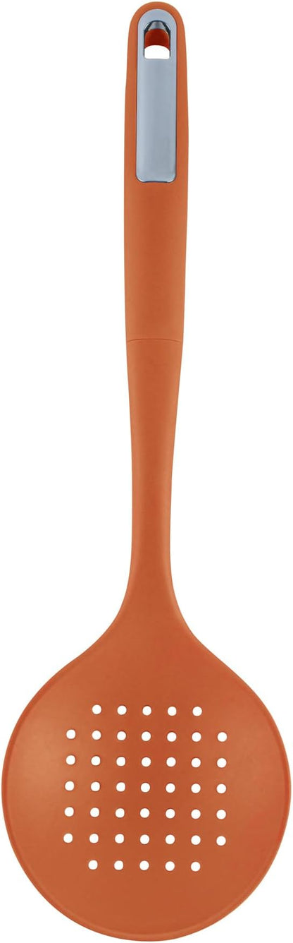 Restaurantware Silicone Utensil Set Pack of 10 Non-Slip Handle 6-Piece Kitchen Tool Set, Heat-Resistant Dishwasher-Friendly Cooking Accessories, Durable Orange Cooking Utensils