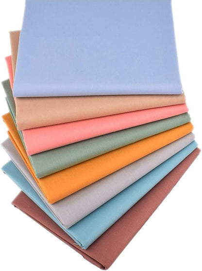 Fabric, 8 pcs/lot Fat Quarter Fabric Bundles Top Cotton 19.69"x19.69" (50 x 50cm) Quilting Cotton Craft, Pre-Cut Squares Sheets for Patchwork Sewing Quilting Crafting, Bright Solid Color.