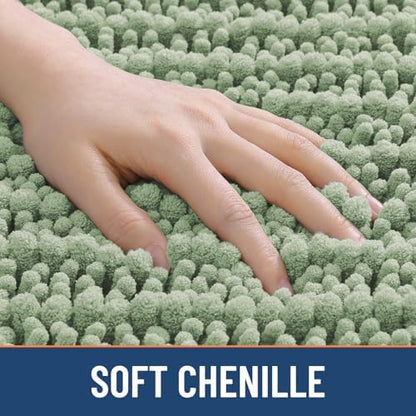 Smiry Bathroom Toilet Rugs U Shaped 20X20, Chenille Bath mats for Toilet