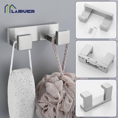 Lairuier Brushed Nickel Bathroom Hardware Accessories, 4PCS Towel Bar Set