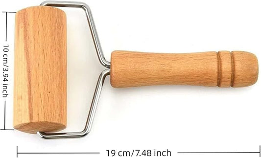 Stainless Steel & Beechwood Rolling Pin with Adjustable Thickness - Ergonomic Dumpling/Pasta Maker、Pizza, Kitchen Tool for Home Chefs, Dishwasher Safe & Rustproof Design (Y)