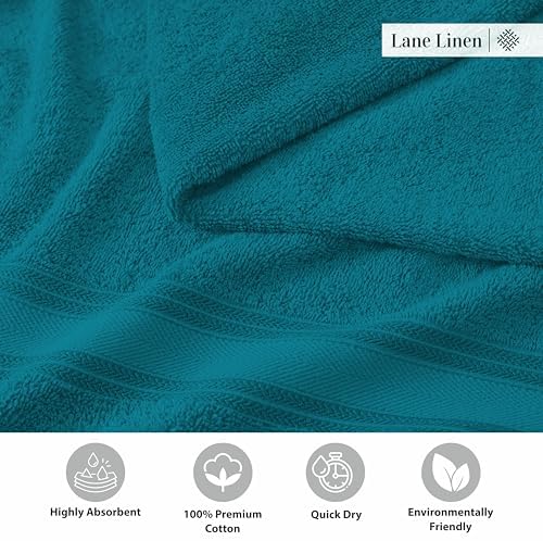 LANE LINEN Bath Towel Set 100% Cotton 3 Piece Soft Absorbent - Sea Port