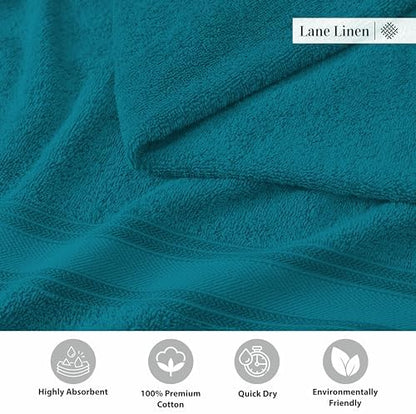 LANE LINEN Bath Towel Set 100% Cotton 3 Piece Soft Absorbent - Sea Port
