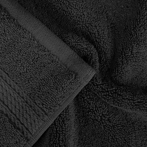 Superior Egyptian Cotton Plush & Absorbent, Face Towel Set of 6, Black
