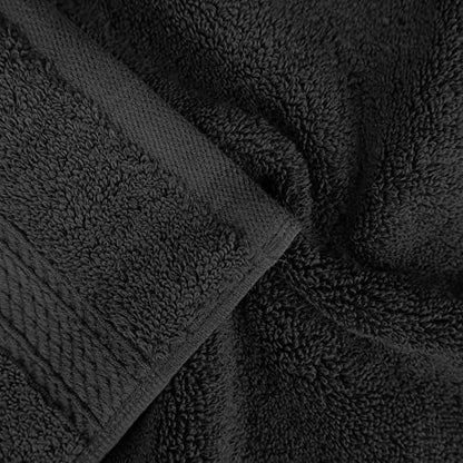 Superior Egyptian Cotton Plush & Absorbent, Face Towel Set of 6, Black